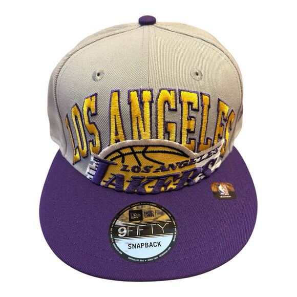 Los Angeles Lakers Big Logo New Era 9FIFTY NBA Tip Off Snapback Cap Hat - Picture 1 of 13